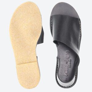 Punto Pigro San 81 Black Leather Sandals sz. 41/US 11